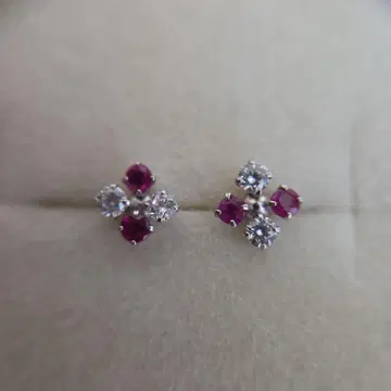 K10WG 루비 지르코니아 귀걸이