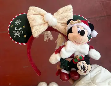 디즈니 크리스마스 머리띠 인형 배지 2세트