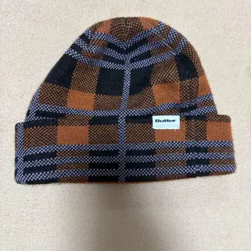 Butter 체크 무늬 니트 모자