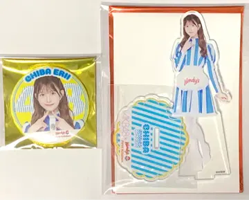 AKB48 웬디즈 치바 에리 아크릴 스탠드 캔뱃지 2개 세트