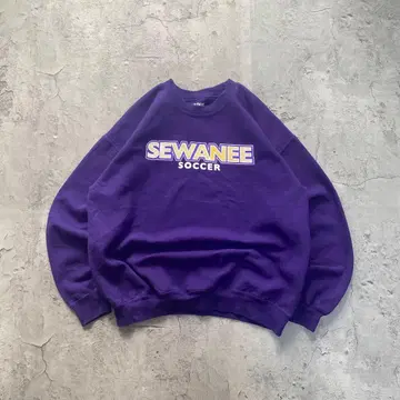 길단 USA 구제 의류 프린트 맨투맨 트레이닝복 퍼플 L 사이즈