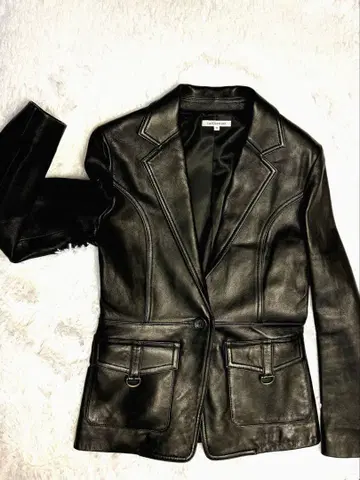Lui Chantant 블랙 가죽 자켓 36