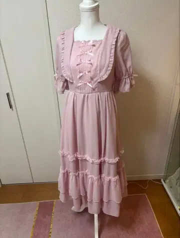 푸치 리본 원피스 핑크