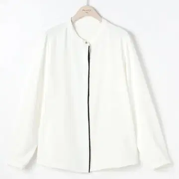 ORIHICA 미라쿠르 블라우스 배색 스탠드 카라