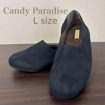 [ 새상품급 ] 캔디 파라다이스 슬립온 L 네이비 따뜻한 소재 스웨이드