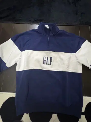 GAP 하프 지퍼 맨투맨 XS 네이비/화이트
