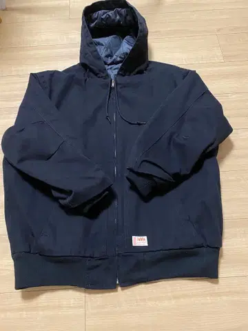 JaVa 후드 부착 퀼팅 후드티 자켓 XL 블랙