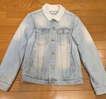 컨디션 최상 MENS 보아 안감 카라 부착 라이트 블루 데님 자켓