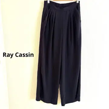 Ray Cassin 블랙 와이드 팬츠 M 깔끔한 허리밴딩