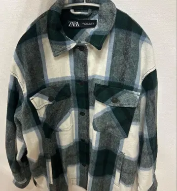 ZARA 체크 무늬 셔츠 자켓