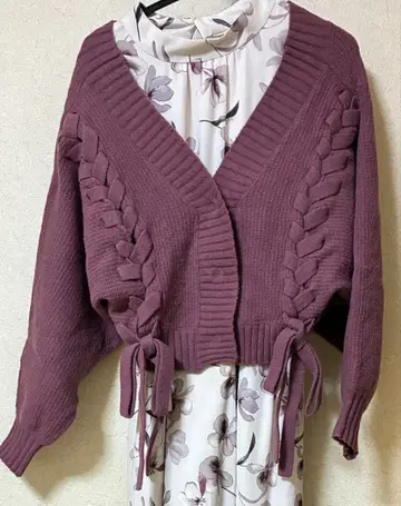 노엘라 2WAY 니트 세트 플라워 원피스