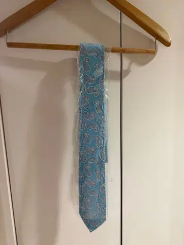 Tino cosma 실크 100% 스카이블루 페이즐리 무늬 넥타이