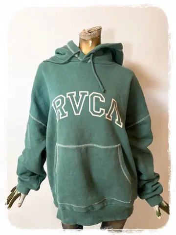 T19976 RVCA 드롭 숄더 속기모 후드티 M