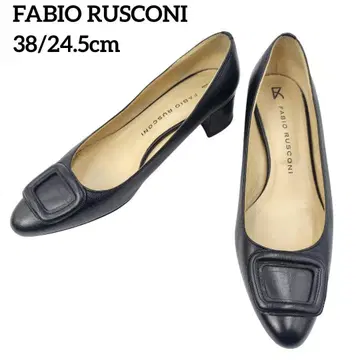 FABIO RUSCONI 펌프스 스퀘어 버클 가죽 블랙 38