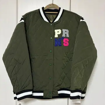 올리브 그린 퀼팅 바시티 자켓 퍼슨즈 QVC 카키 M