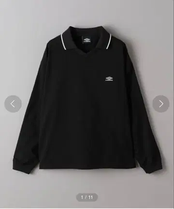 UMBRO 블랙 긴팔 피케 셔츠