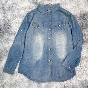 opinion 데님 셔츠 라이트 블루 여성용 봄/가을