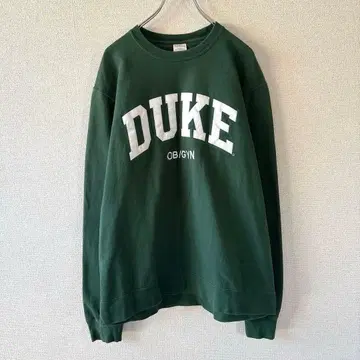 미국 빈티지 의류 칼리지 로고 듀크 대학 아메카지 스트릿 그린 L