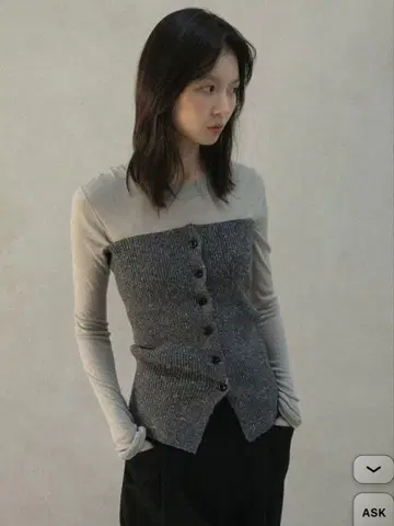완판템 OHOTORO Mixed Tube Knit charcoal