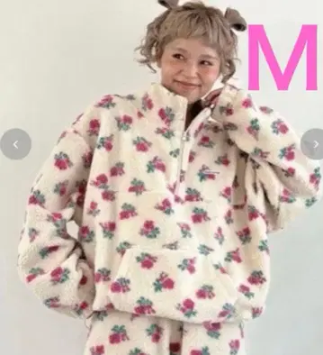 시마무라 ayano 꽃무늬 보아 지퍼 ayano 하프 지퍼