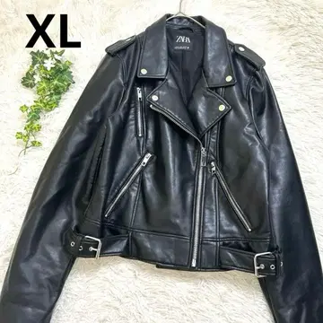 [ 새상품급 ] ZARA 더블 라이더 인조 가죽 XL 블랙