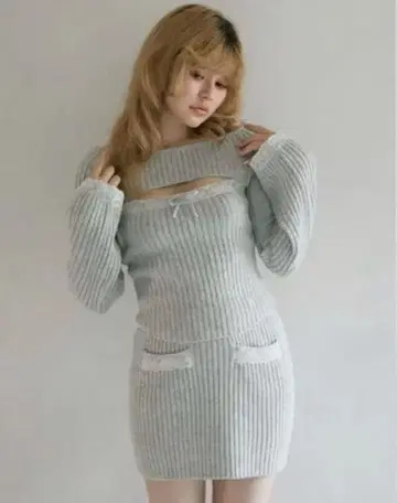 andmary viora 레이스 니트 세트 앤드마리