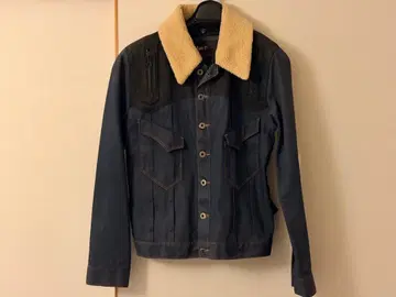 [ M ] April 77 데님 자켓 플리스 카라 부착