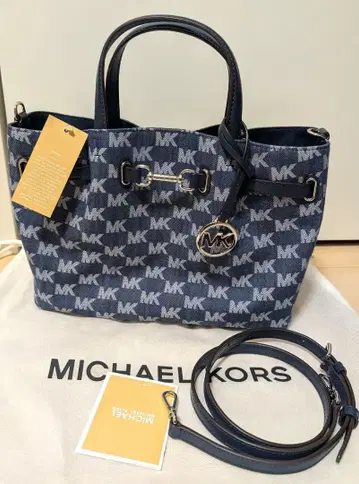 택 포함 새상품 마이클 코스 MICHAEL KORS 데님백 미디엄