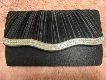 블랙 플리츠 파티 백