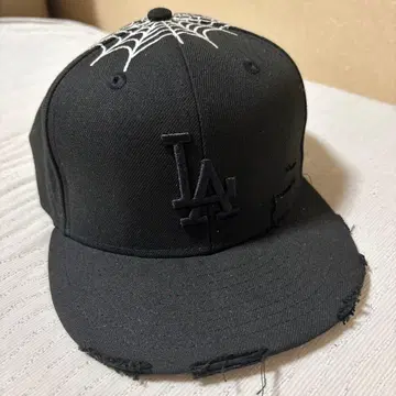 LA 로고 거미줄 자수 야구 모자