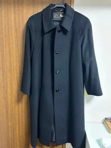 고급 캐시미어 100% 롱 코트 블랙 CASHMERE