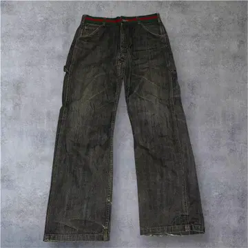 [ vintage ] BEAMS 블랙 데님 테이프 벨트 스트릿