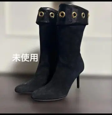 지미추 JIMMYCHOO 블랙 스웨이드 미들 부츠 34 1/2