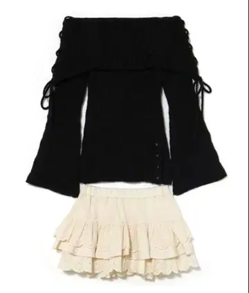 andmary 코리 레이스 니트 셋업 블랙