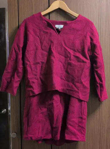 그린 라벨 릴랙싱 니트 셋업 사이즈 38 라즈베리