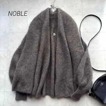 새상품급 노블 24AW 퍼 니트 퍼프 가디건 복슬복슬 브라운
