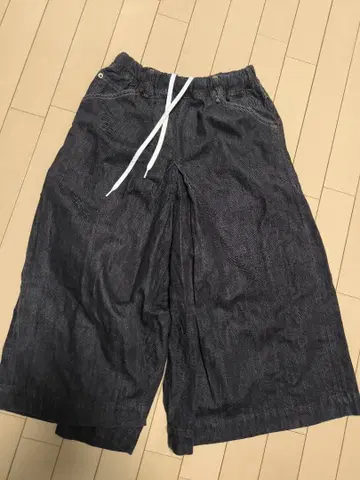 간류 ganryu 16SS EQ-P025 허리밴딩 와이드 데님