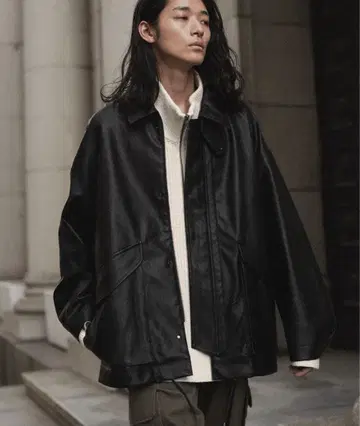 [ WYM LIDNM ] 인조 가죽 블루종