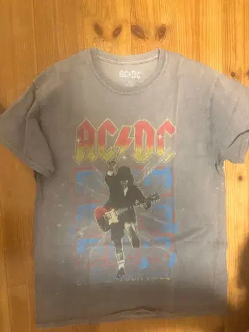 AC/DC 밴딩 티셔츠 S 사이즈 그레이