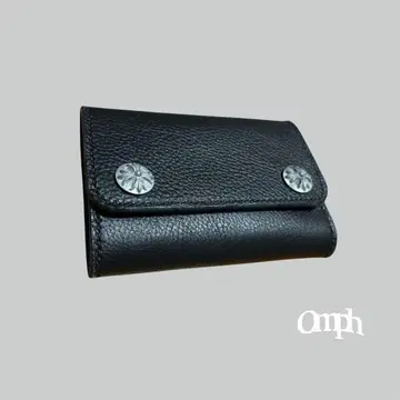 가죽 지갑 크롬풍 컴팩트 지갑