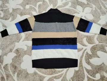 스트라이프 디자인 니트 튜닉