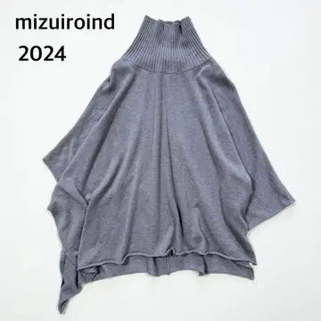 mizuiro ind 2024 판초 라이크 하이넥 풀오버 아지메