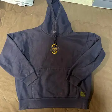 subciety 눈 자수 다크 네이비 후드티