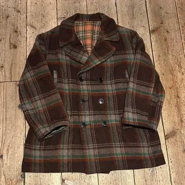 40's Hercules 매키노 자켓 p 코트 브라운 체크
