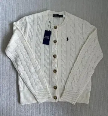 미사용 폴로베어 폴로 랄프 로렌 니트 가디건 화이트 M