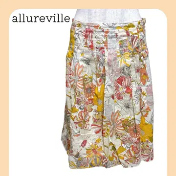 알아바일 꽃무늬 보타니컬 플레어 미디 스커트 코튼