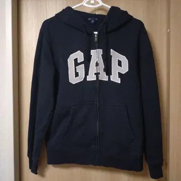 GAP 빅 로고 네이비 집업 후드티 S