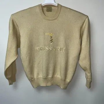 TRUSSARDI 이탈리아제 베이지 크루넥 스웨터