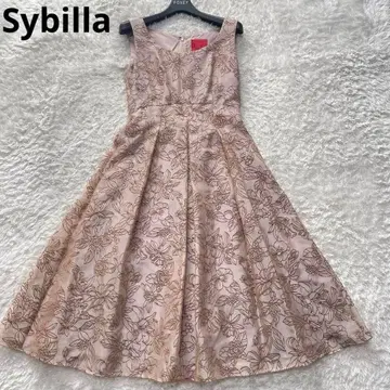 새상품급 Sybilla 자수 원피스 롱 꽃무늬 전체 레이스 36