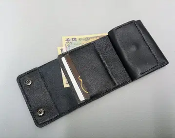 3단 접이식 지갑 / 미니 지갑 / 천연 가죽 / 소가죽 / 가죽 공예